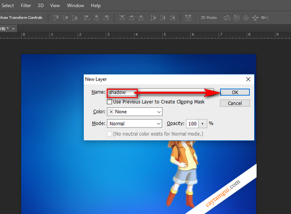 Hướng dẫn tạo bóng đổ cho chữ, người, đồ vật trong Photoshop