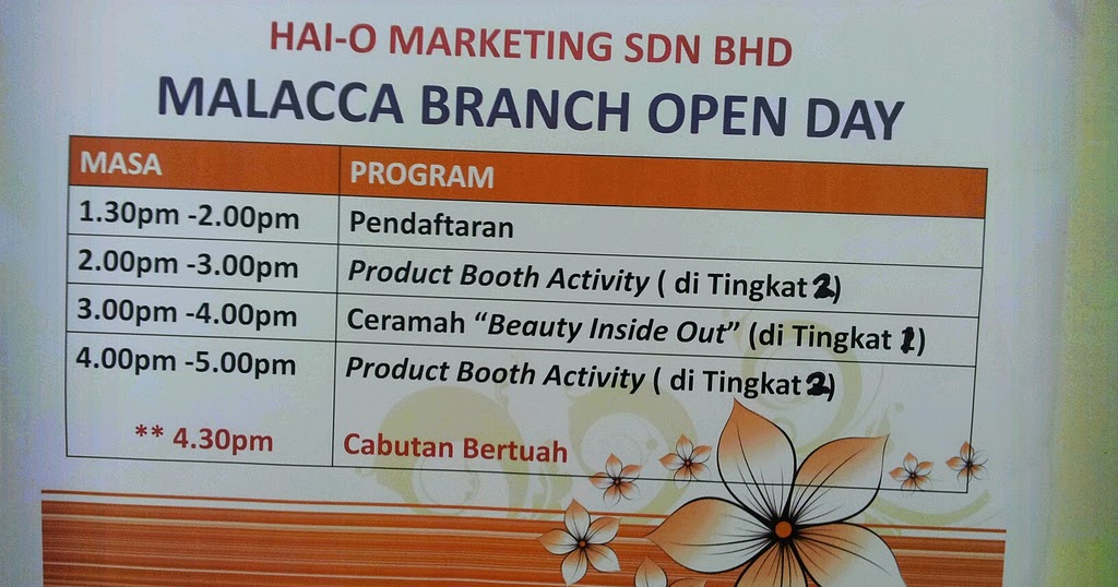 INSPIRASIKU IMPIANKU: Open Day Branch Melaka