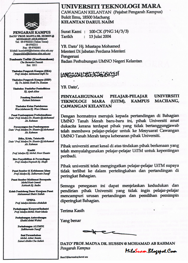 Surat Rasmi Uitm - Surat Ras