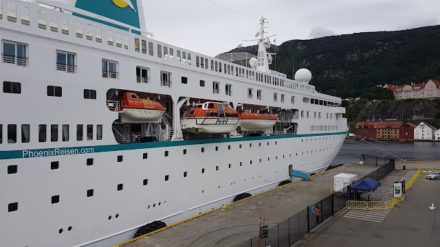 Cruise ship Deutschland in Bergen, Norway; Fjords cruise; Ships in Bergen