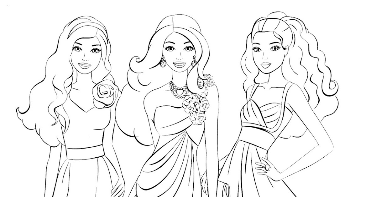 Download Gambar  Sketsa  Barbie  Girl Sketsabaru