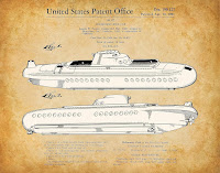 Image: Poster - Disneyland Submarine Voyage Ride Patent - Choose Unframed Poster or Canvas - Makes a Great Gift for Disney Fans