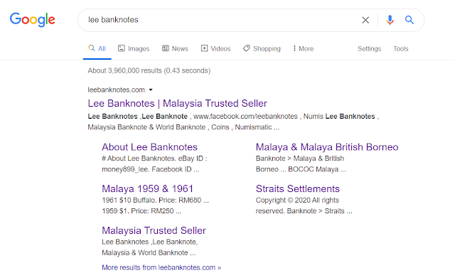 Quick Search  lee banknotes on google 