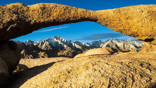 Lathe Arch framing Lone Pine Peak and Mount Whitney