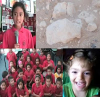 Composite picture Gloria, Room 10, Kaia, Kaia's rock picture