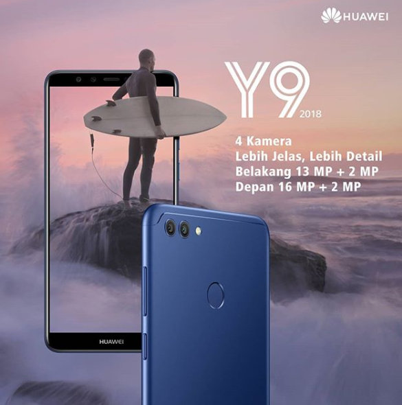 Huawei Y9 2018, Smartphone Dengan 4 Kamera Harga 2 Jutaan