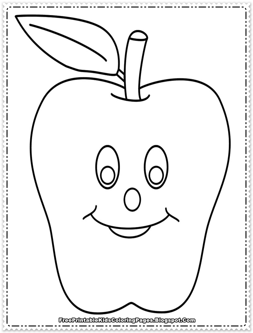 Apple Fruit Coloring Pages Printable - Free Printable Kids ...
