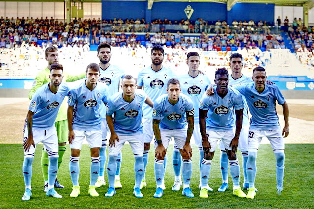 REAL CLUB CELTA DE VIGO. Temporada 2019-20. Rubén Blanco, Okay Yokuşlu, Néstor Araújo, Santi MIna. Lucas Olaza. Brais Méndez, Denis Suárez, Stanilav Lobotka, Hugo Mallo, Joseph Aidoo, Iago Aspas. S. D. EIBAR 2 REAL CLUB CELTA DE VIGO 0 Domingo 29/09/2019, 14:00 horas. Campeonato de Liga de 1ª División, jornada 7. Eibar, Guipúzcoa, estadio Municipal de Ipurua. GOLES: 1-0: 46’, Edu Expósito. 2-0: 60’, Fabián Orellana.