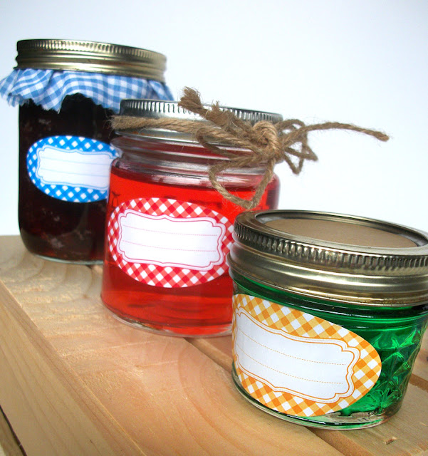 Classic Gingham Oval Canning Jar Labels