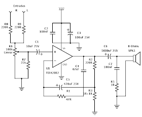 Esquema Amplificador com TDA2002