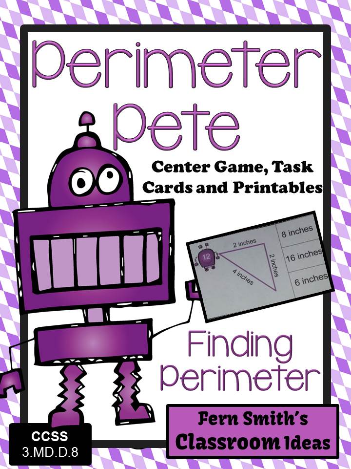 Fern Smith's Classroom Ideas Perimeter Pete Mega Math Pack - Finding Perimeter Printables, Task Cards and Center Game For 3.MD.D.8 