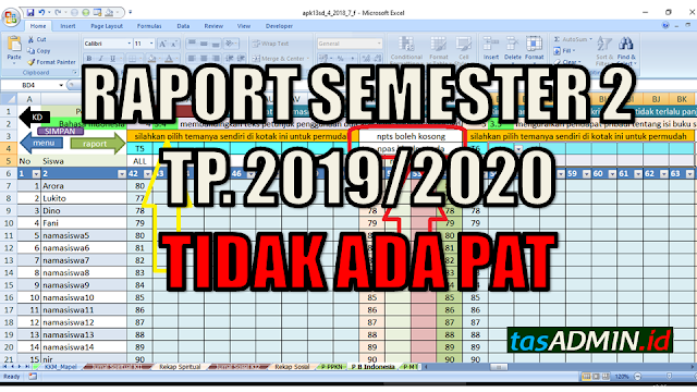 raport semester 2 tidak ada PAT