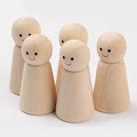 Ubersweet® 16 Pieces Blank Wooden Peg Dolls