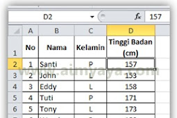 Cara Menghitung Jumlah Laki-Laki/Perempuan Dan Tinggi Tubuh Siswa Di Ms Excel