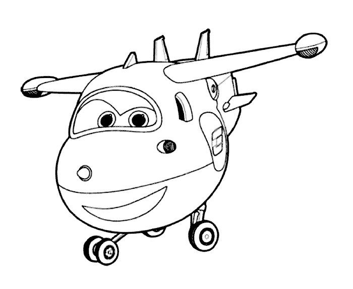 Mewarnai Gambar Animasi  Super Wings Pesawat  Mewarnai Gambar