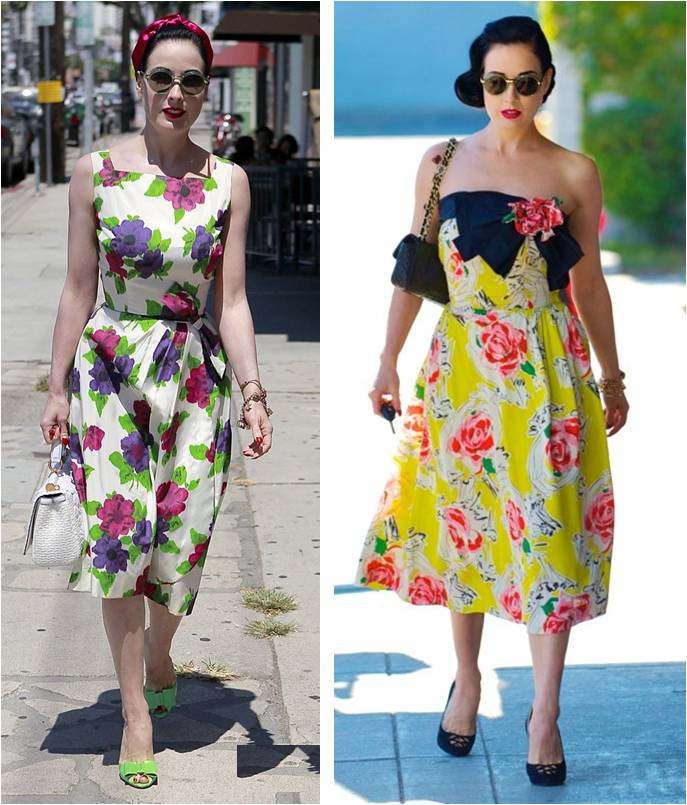 Dita von Teese's Vintage Floral Summer Style