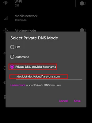 Cara UnBlock Website Android Dengan Cloudflare DNS