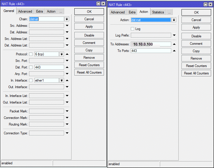 open port in mikrotik router