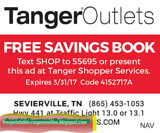 Free Printable Tanger Outlet Coupons