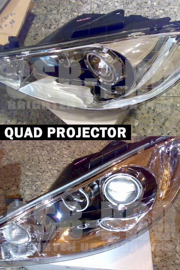 PEUGEOT 206 SINGLE VS QUAD PROJECTOR From the above picture u guy can see