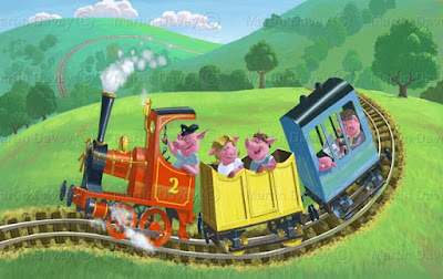 train painting pigs