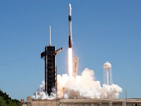SpaceX launches Dragon cargo capsule to space station.