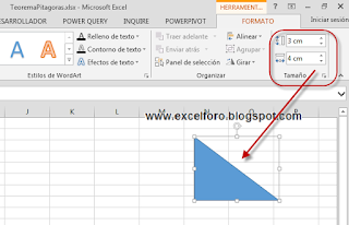 Las Autofomas en Excel y el Teorema de Pitágoras