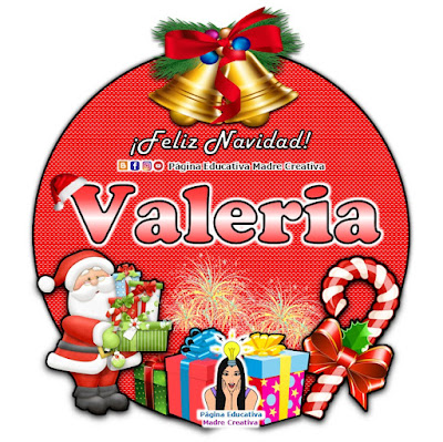 Nombre Valeria - Cartelito por Navidad