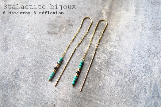 SOLDES Stalactite boucles d'oreilles turquoise