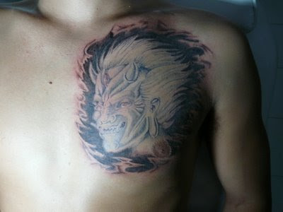 demonic tattoo. demonic tattoo. Angel amp; demon tattoo on back
