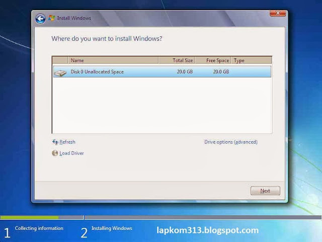 Menginstall windows 7 dengan Gambar Lengkap