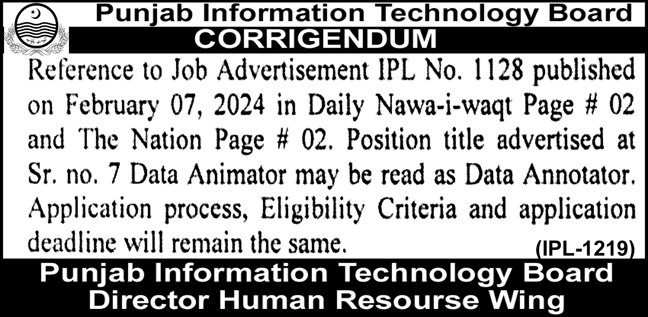 Jobs in Punjab Information Technology Board PITB
