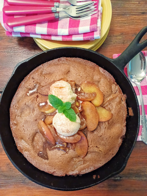 Old Fashioned Apple Skillet Cake at Miz Helen's Country Cottage