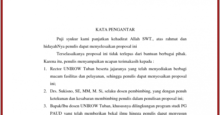 Contoh kata pengantar  DUNIA ARTIKEL