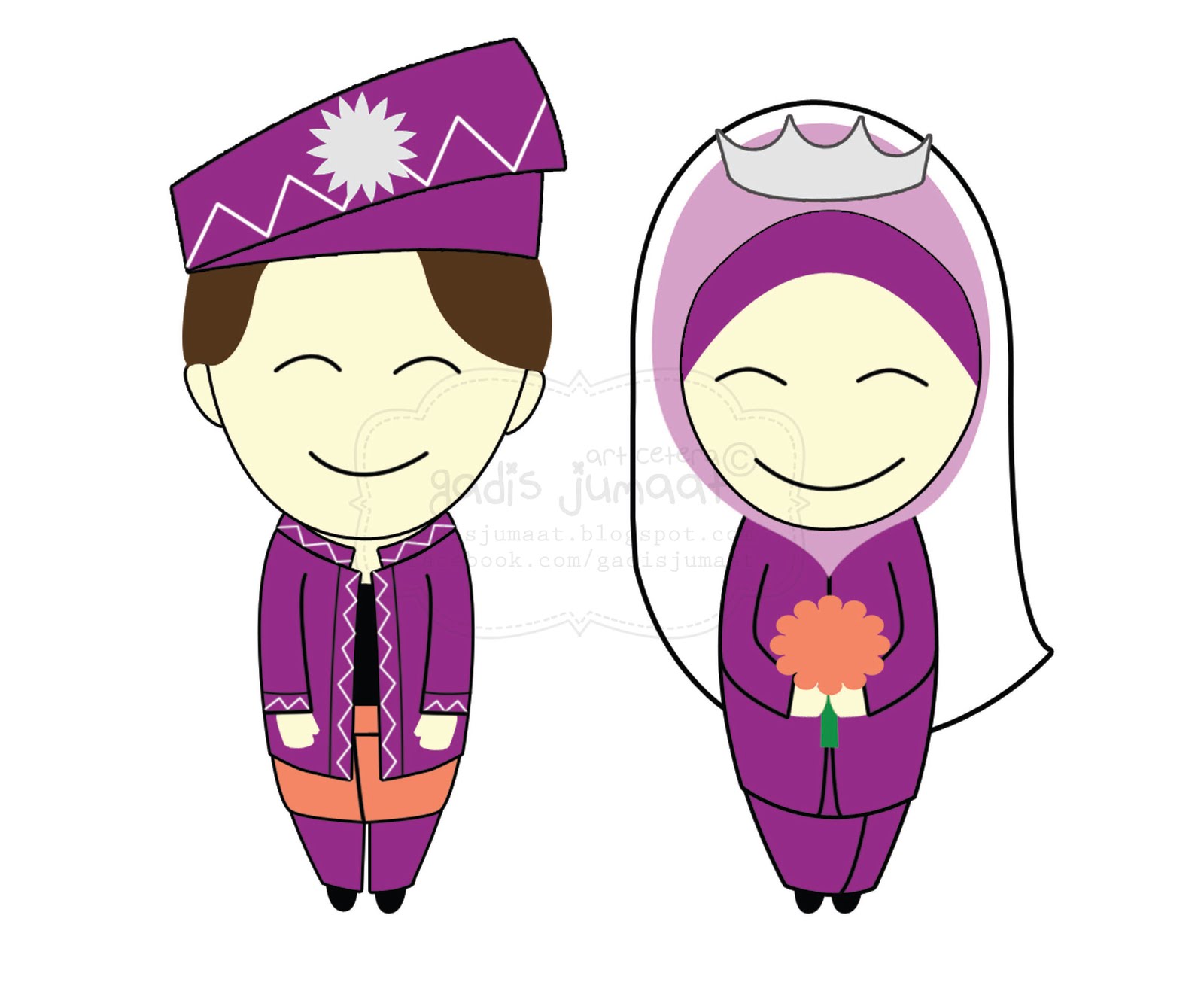 Gambar Kartun Muslimah Pernikahan Top Gambar
