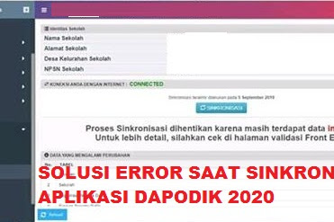 ✔ Solusi Update, Invalid Dan Error Sinkronisasi Dapodik Ver.2020