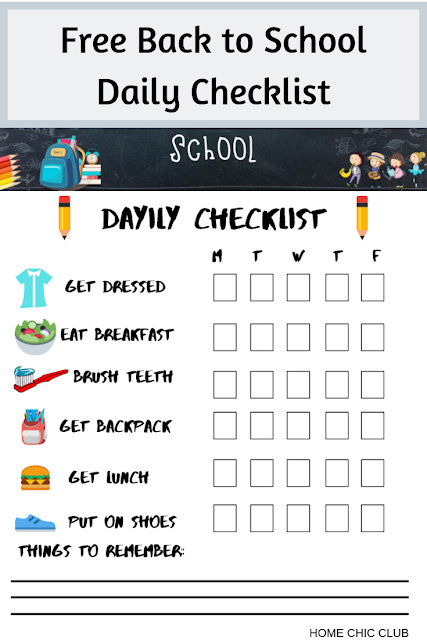 Free September 2019 Calendar & Back to School Daily Checklist