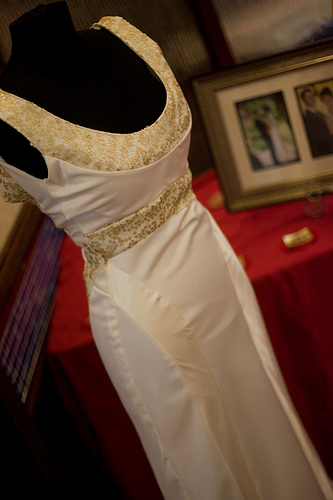 Informal Bridal Gown : Gold Sequined