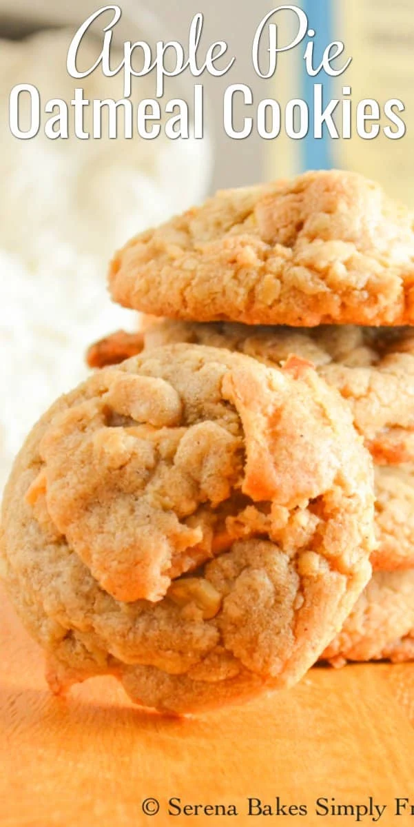 Apple Pie Oatmeal Cookies taste like a bite out of Dutch Apple Pie making this cookie recipe a fun favorite for Christmas from Serena Bakes Simply From Scratch.