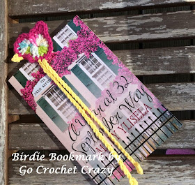 Crochet Bird Bookmark by Go Crochet Crazy, free bird pattern on blog.