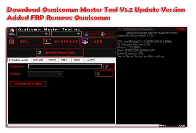 Download Qualcomm Master Tool V1.2 Update