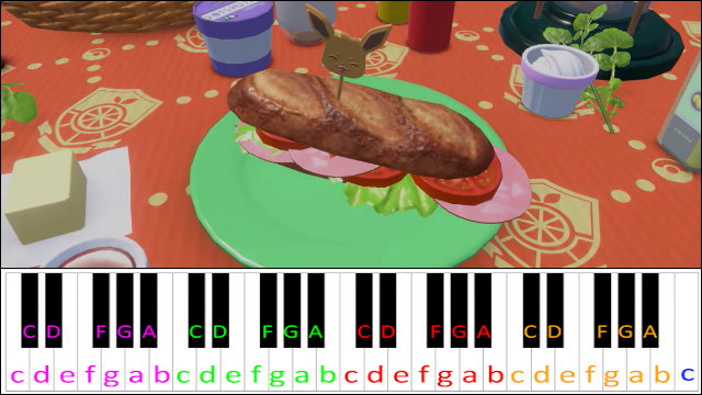 Making a Sandwich (Pokémon Scarlet & Violet) Piano / Keyboard Easy Letter Notes for Beginners