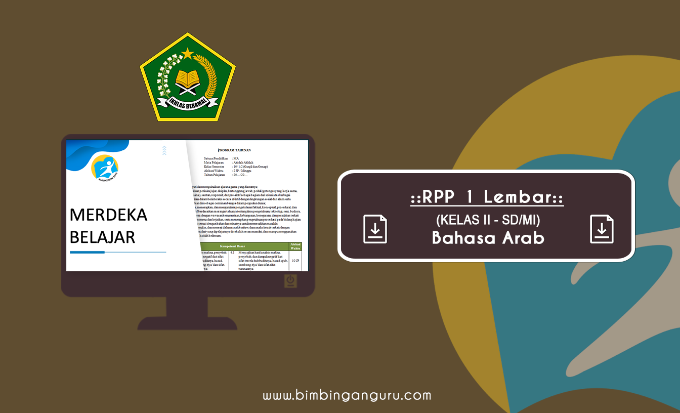 RPP 1 Lembar Bahasa Arab Kelas II K13 MI Tahun 2022/2023 (TERBARU)