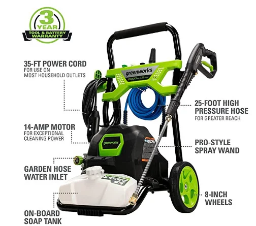 Greenworks 2000 PSI 1.2 GPM Pressure Washer