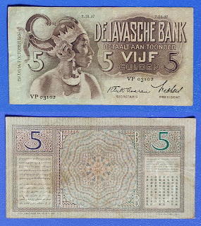 NI2 NETHERLANDS INDIES 5 GULDEN SCARE ISSUE VF (07.10.1937)(P-78a) 
