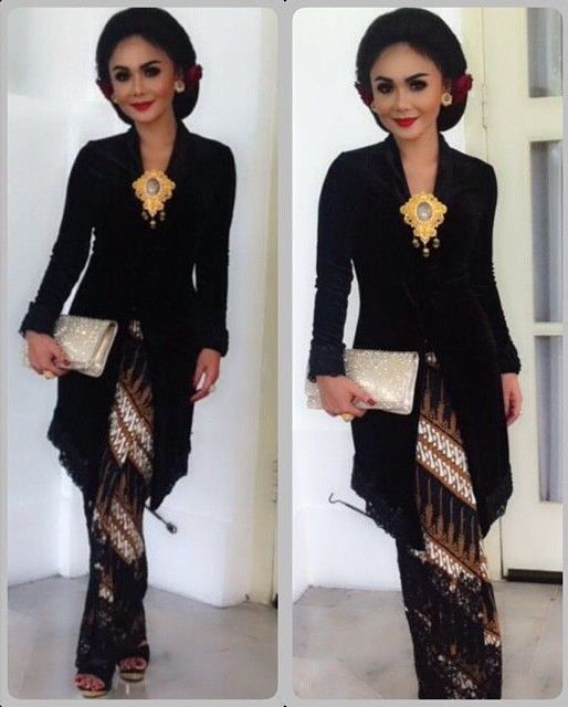 23 model kebaya  kutu baru hitam  modern  desain cantik elegan