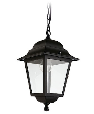 The LX205 Olimpo Outdoor Pendant, Black Hanging Lantern IP23 rated