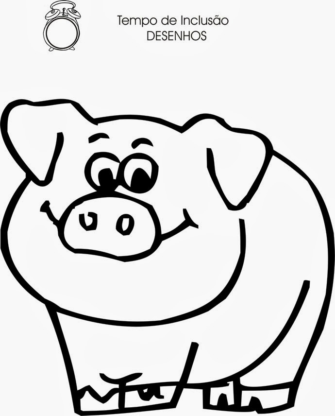 Desenhos para Pintar Desenho de Porco para Colorir