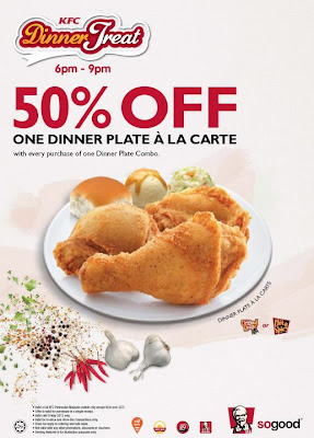KFC Malaysia: 50% OFF Dinner Plate