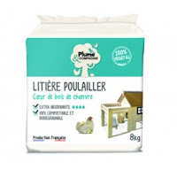  Plume & Compagnie Litière poulailler extra absorbante Bois de chanvre 8 kg